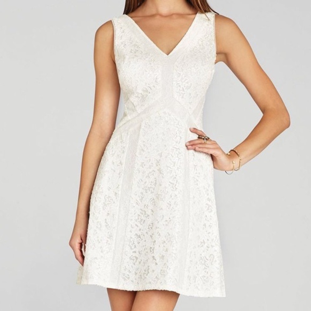 White lace and sequin BCBG Gracie Dress